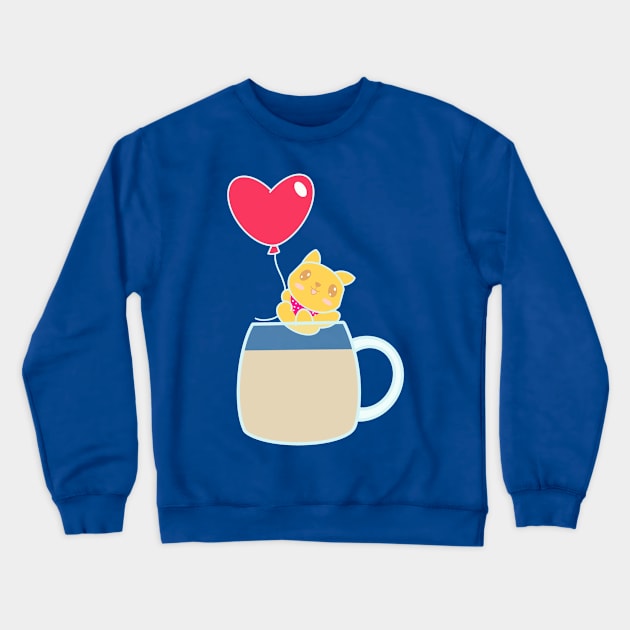 Shiba Inu over tea Crewneck Sweatshirt by EV Visuals